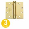 Global Door Controls 4.5 in. x 4.5 in. Satin Brass Steel Spring Hinge (Set of 3) CPS4545-US4-3